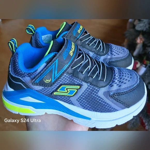 Skechers S-Lights Tri-Namics Toddler Kids Adjustable Strap/Bungee Lace, Sz 12 - Picture 3 of 8